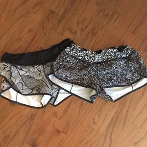 2 Lululemon Speed Shorts- perfect condition!